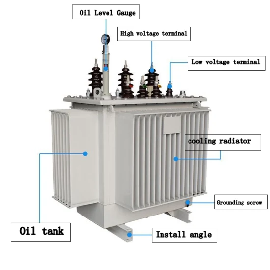 Transformateur de distribution d'énergie immergé dans l'huile entièrement scellé S11 630kVA 10kv/0,4kv
